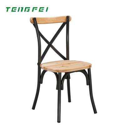 Home use new style steel frame cross back bar chair industrie