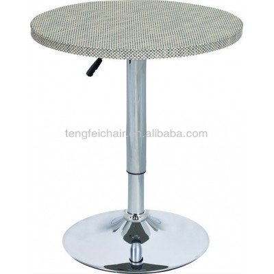 Tall wood bar table with chrome base/low price/360 degree and height adjustable TF-828-A